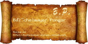 Büchelmayer Pongor névjegykártya